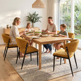 Tanunda mustard linen dining chair in a modern dining room