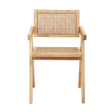 Modern Retro Handcrafted Rattan Dining Chair with Armrests — 1, 2 or 4 Chairs — Allure Home Collections