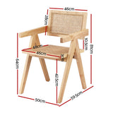Modern Retro Handcrafted Rattan Dining Chair with Armrests — 1, 2 or 4 Chairs — Allure Home Collections