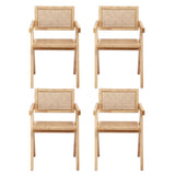 Modern Retro Handcrafted Rattan Dining Chair with Armrests — 1, 2 or 4 Chairs — Allure Home Collections