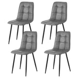 Krondorf grey faux leather dining chair in a modern dining room