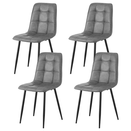 Krondorf grey faux leather dining chair in a modern dining room