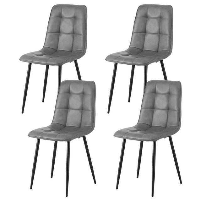 Krondorf grey faux leather dining chair in a modern dining room
