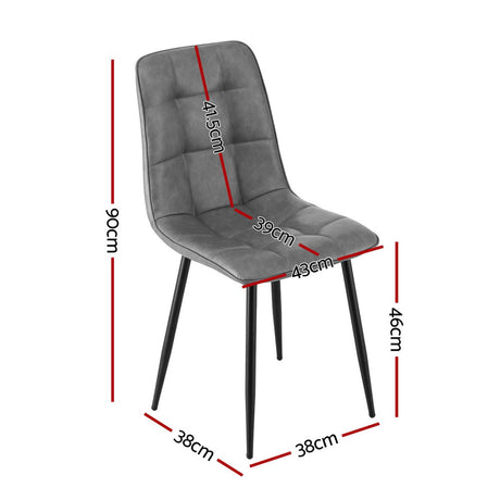 Krondorf grey faux leather dining chair in a modern dining room