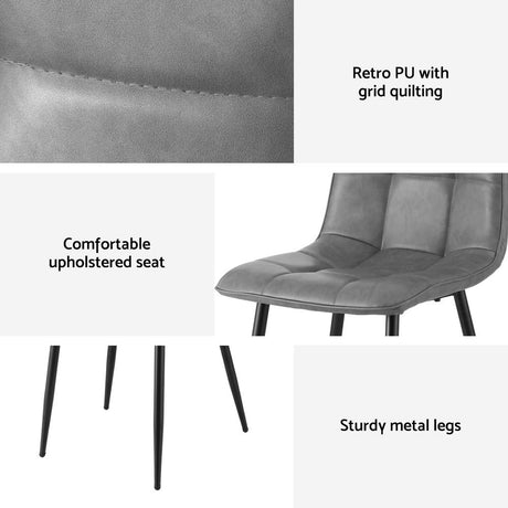 Krondorf grey faux leather dining chair in a modern dining room