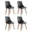 Artiss Black PU Leather Diamond-Tufted Dining Chairs — Set of 4 — Allure Home Collections