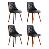 Artiss Black PU Leather Diamond-Tufted Dining Chairs — Set of 4 — Allure Home Collections