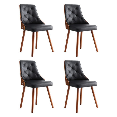 Artiss Black PU Leather Diamond-Tufted Dining Chairs — Set of 4 — Allure Home Collections