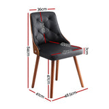 Artiss Black PU Leather Diamond-Tufted Dining Chairs — Set of 4 — Allure Home Collections
