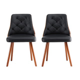 Artiss Black PU Leather Diamond-Tufted Dining Chairs — Set of 4 — Allure Home Collections