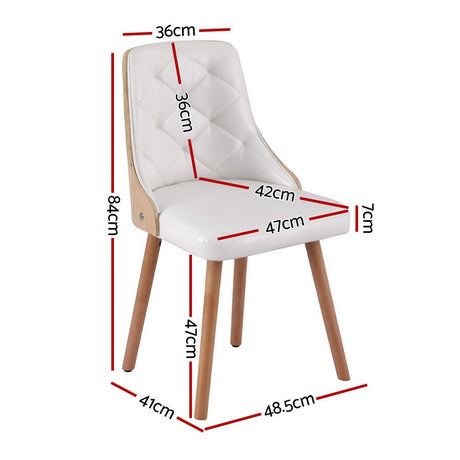 Artiss PU Leather Diamond-Tufted Dining Chairs — Set of 2, White or Black — Allure Home Collections