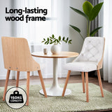 Artiss PU Leather Diamond-Tufted Dining Chairs — Set of 2, White or Black — Allure Home Collections
