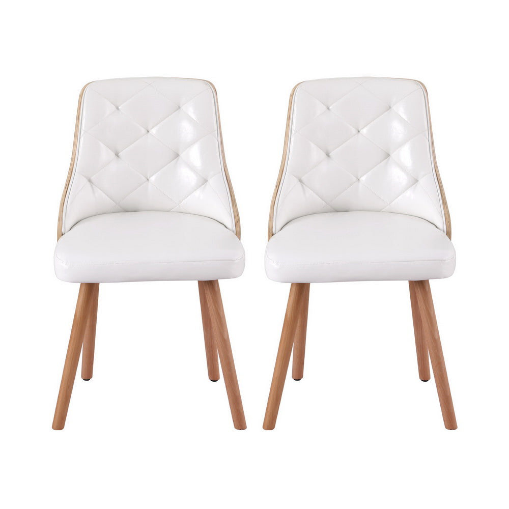 Artiss White PU Leather Dining Chairs — Set of 4 — Allure Home Collections