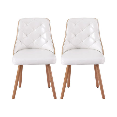 Artiss White PU Leather Dining Chairs — Set of 4 — Allure Home Collections