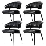 Artiss Yolanda Black PU Leather Hollow Armchair Dining Chairs — Set of 4 — Allure Home Collections