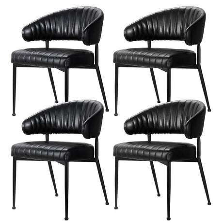 Artiss Yolanda Black PU Leather Hollow Armchair Dining Chairs — Set of 4 — Allure Home Collections