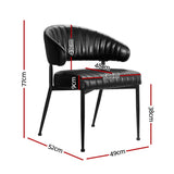 Artiss Yolanda Black PU Leather Hollow Armchair Dining Chairs — Set of 4 — Allure Home Collections