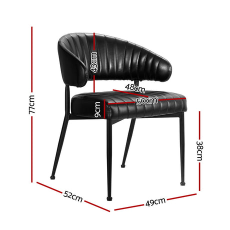Artiss Yolanda Black PU Leather Hollow Armchair Dining Chairs — Set of 4 — Allure Home Collections