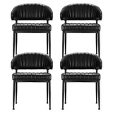Artiss Yolanda Black PU Leather Hollow Armchair Dining Chairs — Set of 4 — Allure Home Collections