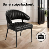 Artiss Yolanda Black PU Leather Hollow Armchair Dining Chairs — Set of 4 — Allure Home Collections