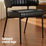 Artiss Yolanda Black PU Leather Hollow Armchair Dining Chairs — Set of 4 — Allure Home Collections