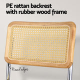 Artiss Felix Velvet Rattan Cantilever Dining Chairs — Set of 4, Yellow — Allure Home Collections