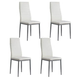 Artiss White PVC Channel-Tufted Dining Chairs — Set of 4 — Allure Home Collections
