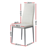 Artiss White PVC Channel-Tufted Dining Chairs — Set of 4 — Allure Home Collections
