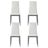 Artiss White PVC Channel-Tufted Dining Chairs — Set of 4 — Allure Home Collections