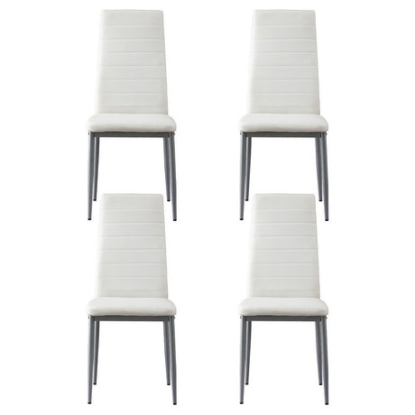 Artiss White PVC Channel-Tufted Dining Chairs — Set of 4 — Allure Home Collections
