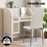 Artiss White PVC Channel-Tufted Dining Chairs — Set of 4 — Allure Home Collections