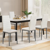 Artiss White PVC Channel-Tufted Dining Chairs — Set of 4 — Allure Home Collections