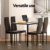 Lenswood 5 Piece Dining Set, Marble and White