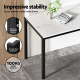 Lenswood 5 Piece Dining Set, Marble and White