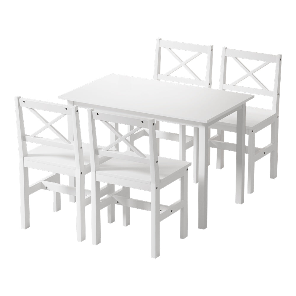 Crafers 5 Piece Dining Set, White
