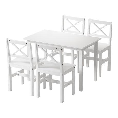 Crafers 5 Piece Dining Set, White
