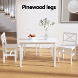 Crafers 5 Piece Dining Set, White