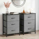 Wingello 3 Drawer Chest of Drawers, Grey 2pcs