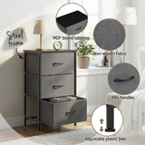 Wingello 3 Drawer Chest of Drawers, Grey 2pcs