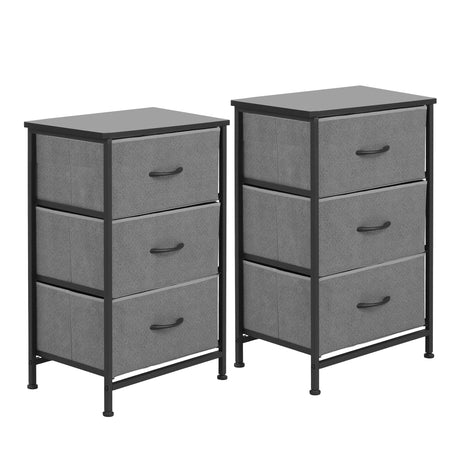 Wingello 3 Drawer Chest of Drawers, Grey 2pcs