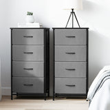 Tallong 4 Drawer Tallboy, Grey 2pcs
