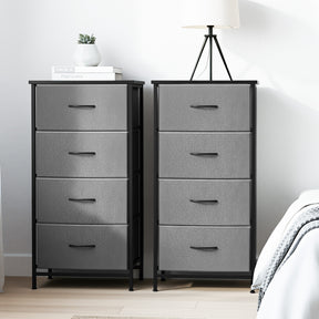 Tallong 4 Drawer Tallboy, Grey 2pcs