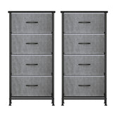 Tallong 4 Drawer Tallboy, Grey 2pcs