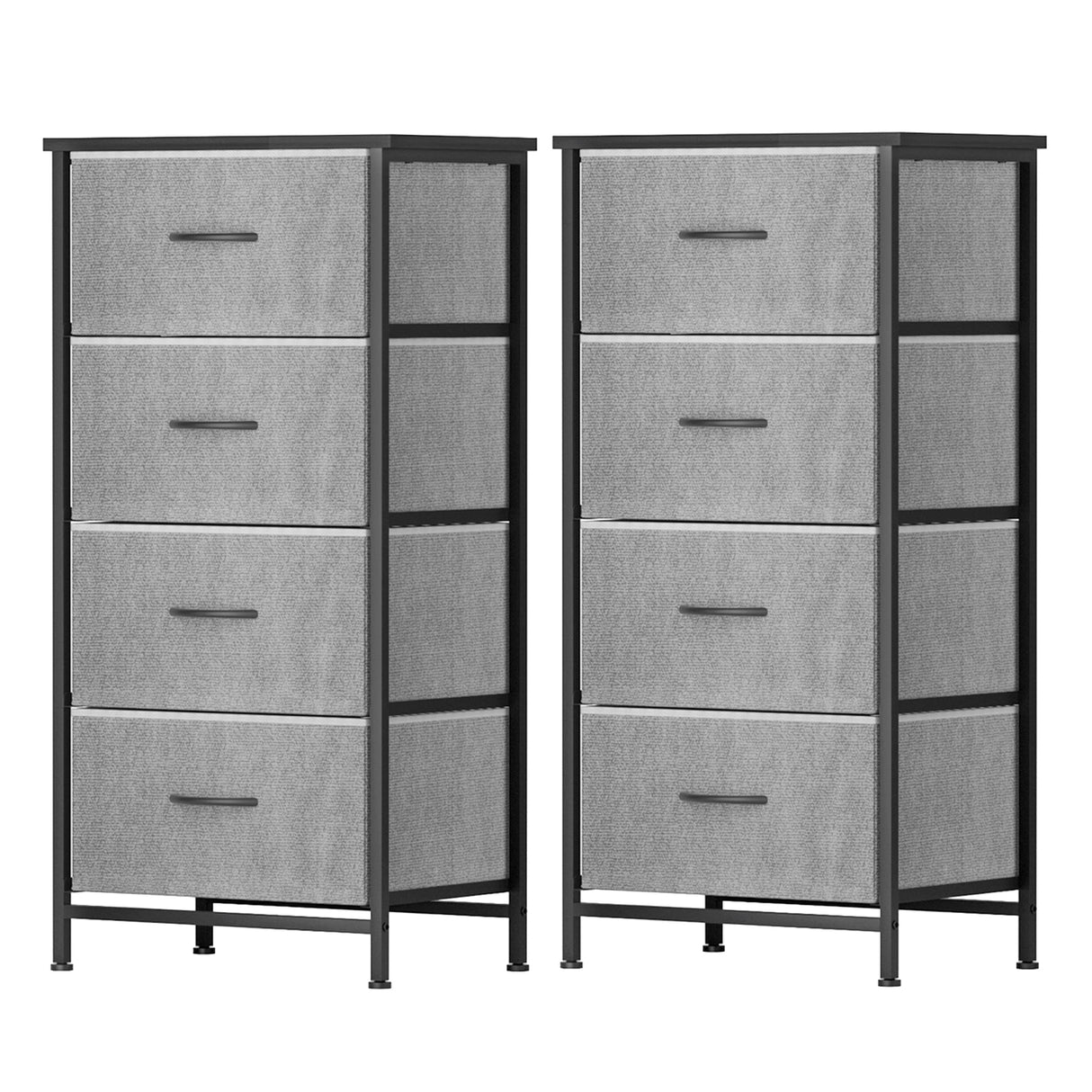 Tallong 4 Drawer Tallboy, Grey 2pcs