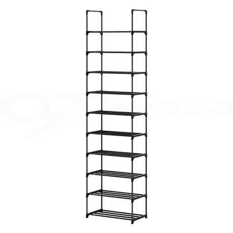 Artiss DUNN 10-Tier Stackable Black Shoe Rack — DIY, Walk-In Wardrobe — Allure Home Collections