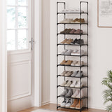 Artiss DUNN 10-Tier Stackable Black Shoe Rack — DIY, Walk-In Wardrobe — Allure Home Collections