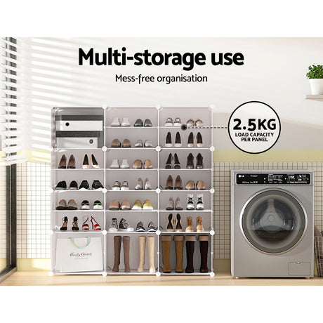 Artiss 12-Cube DIY Stackable White Shoe Rack — Multipurpose, Stylish — Allure Home Collections