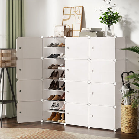 Artiss 12-Cube DIY Stackable White Shoe Rack — Multipurpose, Stylish — Allure Home Collections