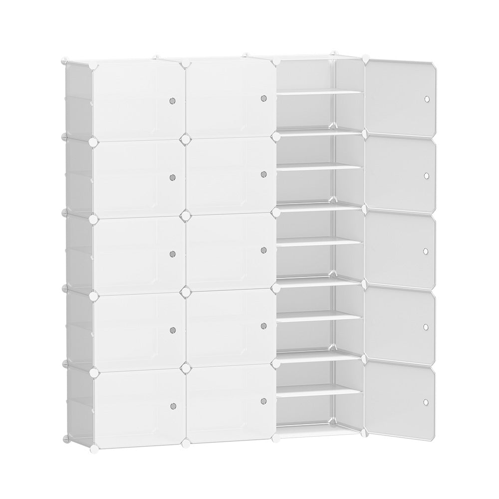 Artiss 15-Cube DIY Stackable White Shoe Rack Storage Cabinet — Allure Home Collections