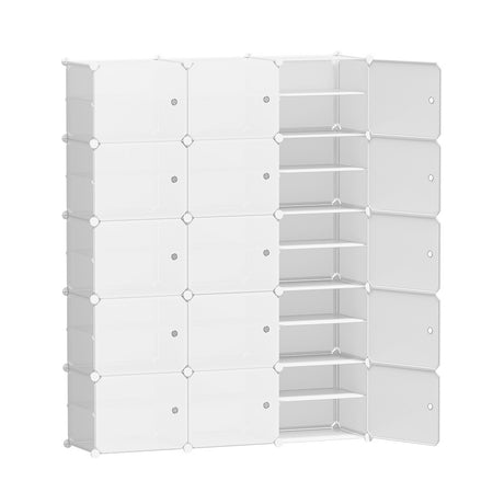 Artiss 15-Cube DIY Stackable White Shoe Rack Storage Cabinet — Allure Home Collections